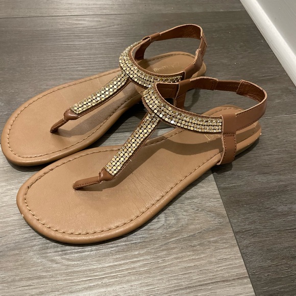 Brown Sequenced Sandals - Picture 2 of 3